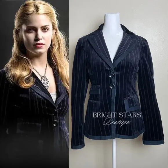 Extremely Rare Velvet Blazer ASO Rosalie Hale Twilight Promotional Images Blue - Picture 1 of 12